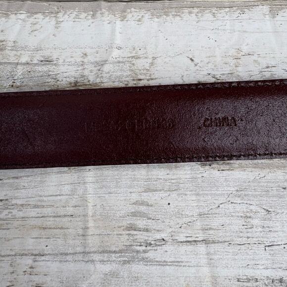 VTG Fossil Leather Conchos Belt 36” Brown Croc Embossed Western Boho Cowgirl - Picture 10 of 13